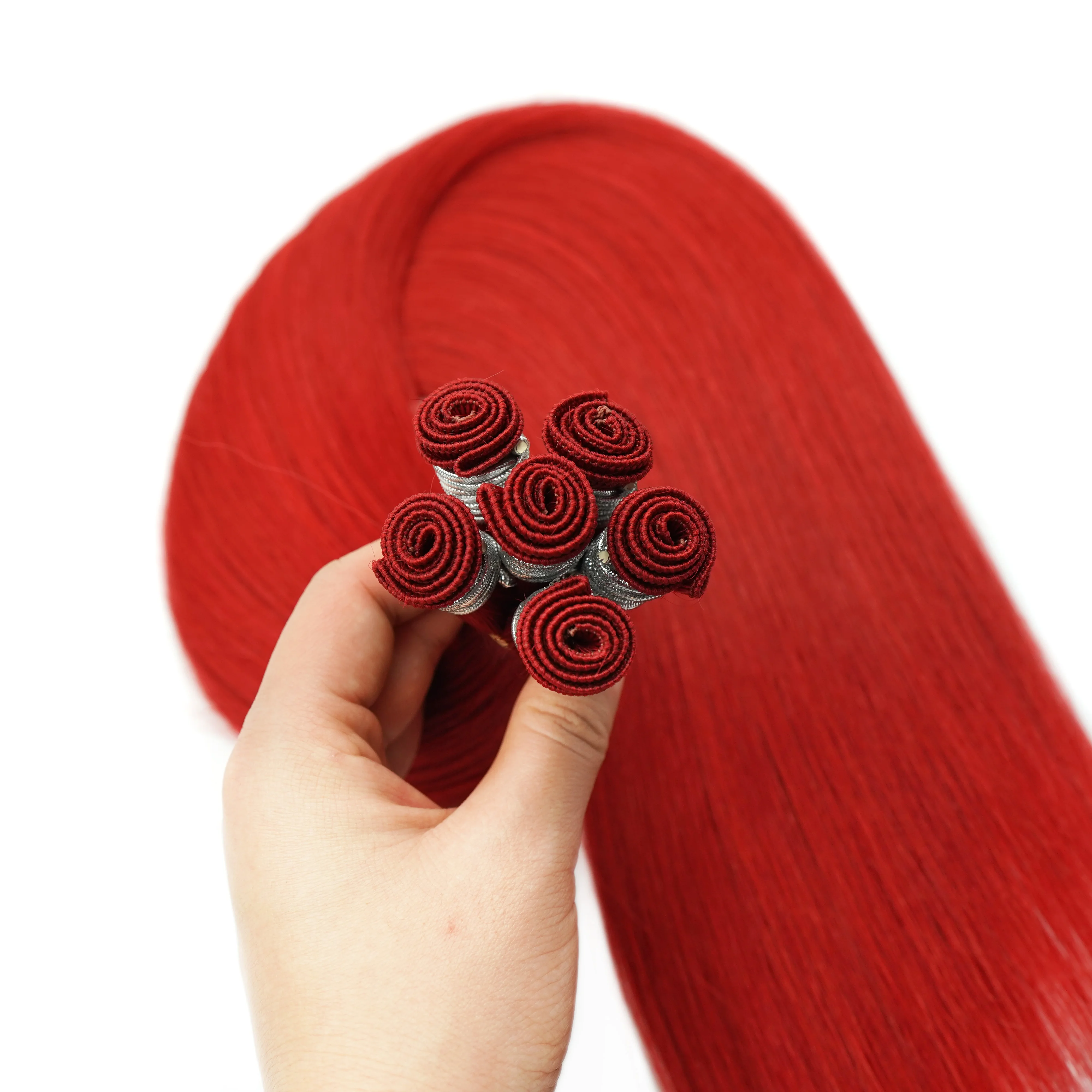 New hand tied weft hair extension remy hand tied weft Slavic hair double drawn 12a grade