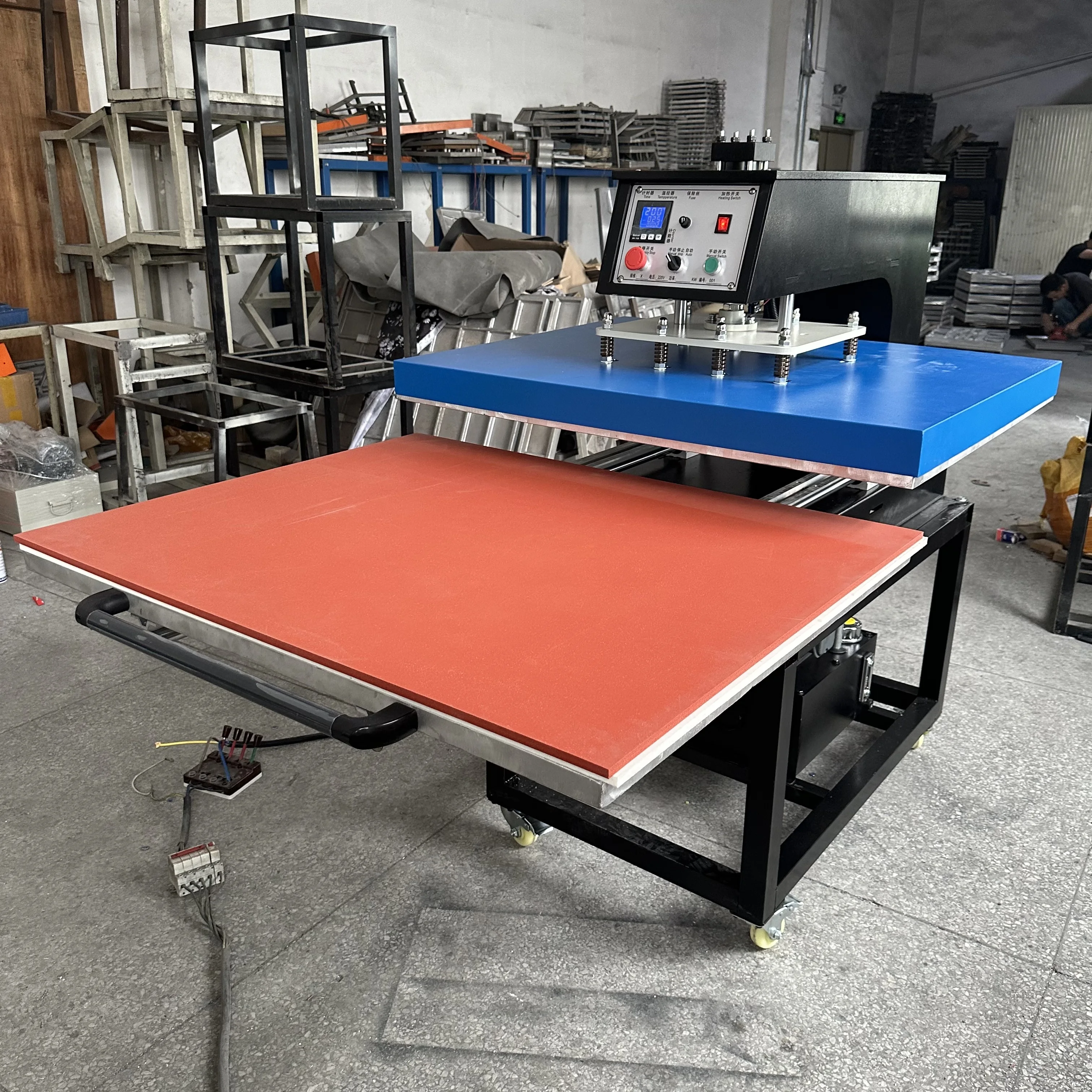 hydraulic silicone/foam hot transfer foil heat press machine auto open table for garment sublimation thermo printing
