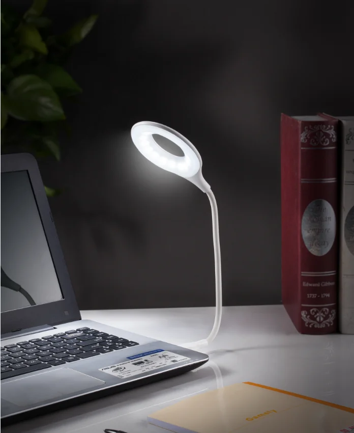 Bright LED USB Lamp Light Reading Lamp for Laptop Flexible Neck Black