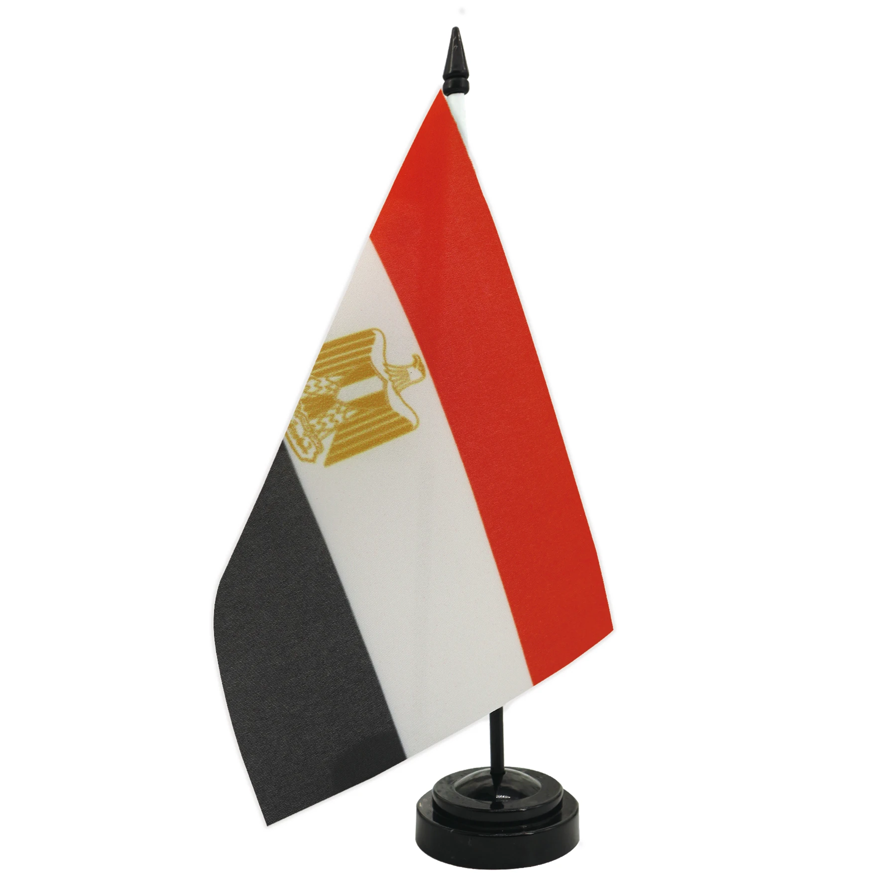 Factory Hot Sale Egypt Table Flag Polyester Material Office Desktop Decoration ABS Plastic Base Plus Flagpole