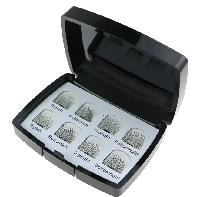 Magnetic Eyelashes Full Size Natural False Lashes Triple 3 Magnets Thin Eye Lashes No Glue Handmade 8 PCS False Eyelashes