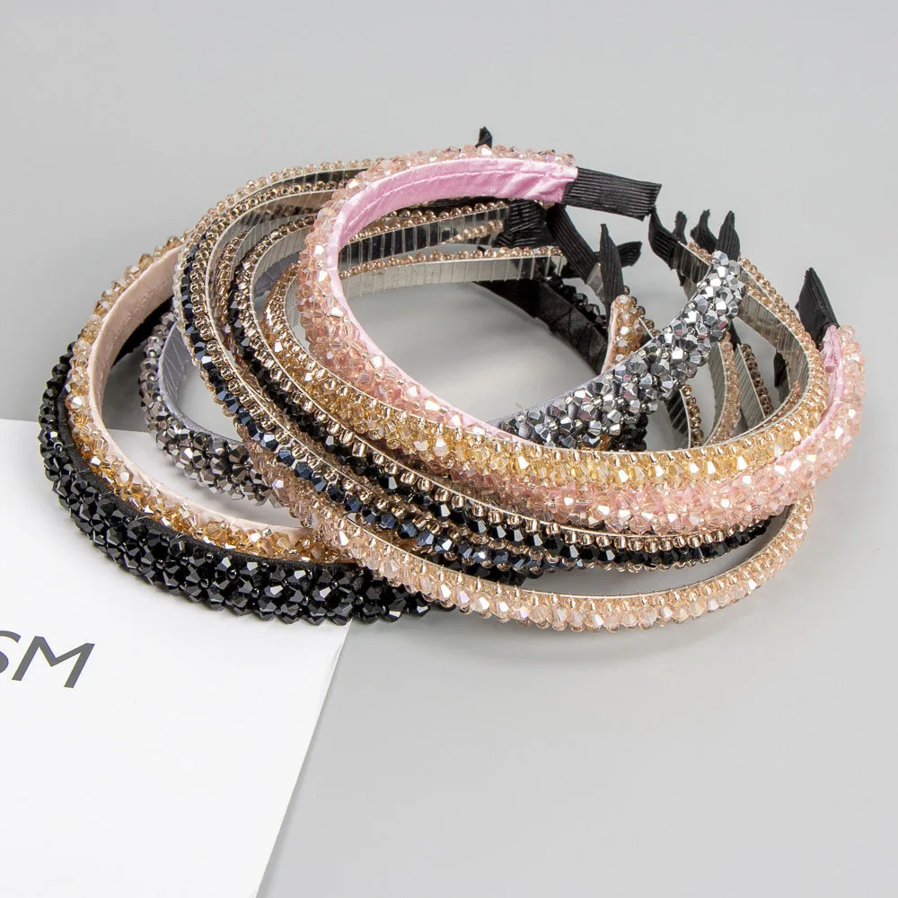 Ladies Hair Bands Luxury Hair Accessories Crystal Rhinestone Headbands For Women Girls Fashion Baroque Sparkly Hair Hoops