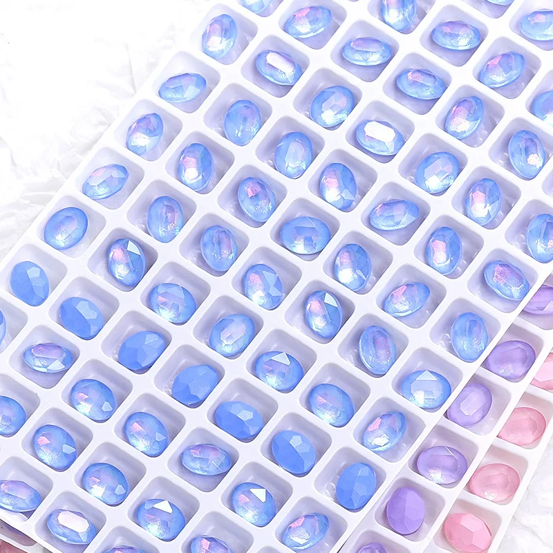 Aurora Mocha Oval Shape Crystal Glass Rhinestone For Nail Accessories Jewelry Making