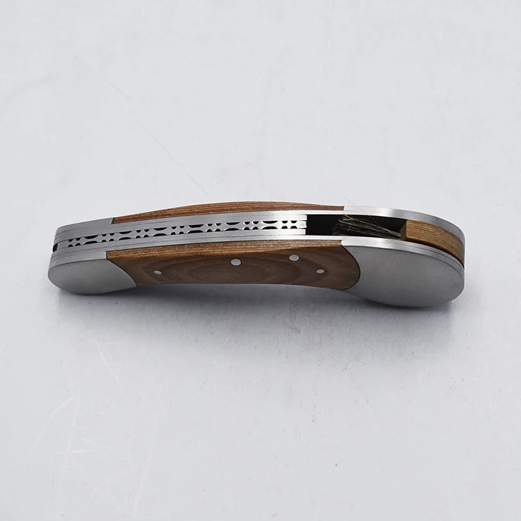 Amazon hot selling New design pakka wood handle stainless steel cutting knife mushroom knife with brush