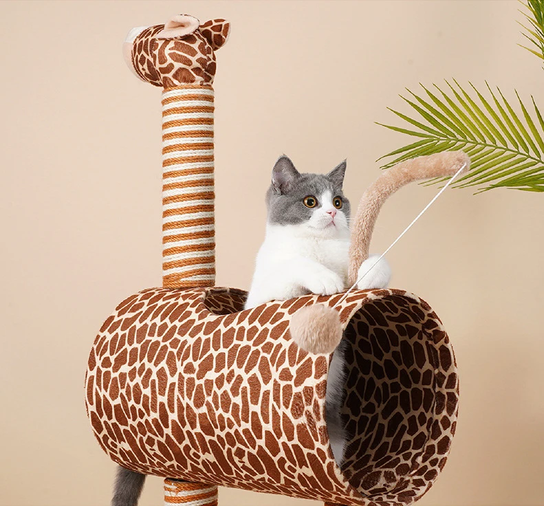 Giraffe image sisal cat tree house cat scratcher playing lounge