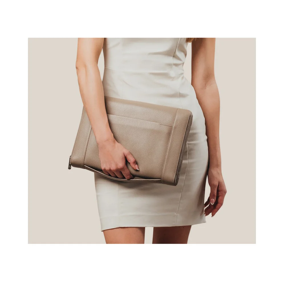 Luxury Custom Logo Business A4 Size Envelope Document Case Leather Travel Document File Folder Holder