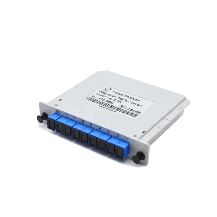 1*8 Optical Splitter SC/UPC APC Fiber Cassette PLC Splitter Box With Insert Type
