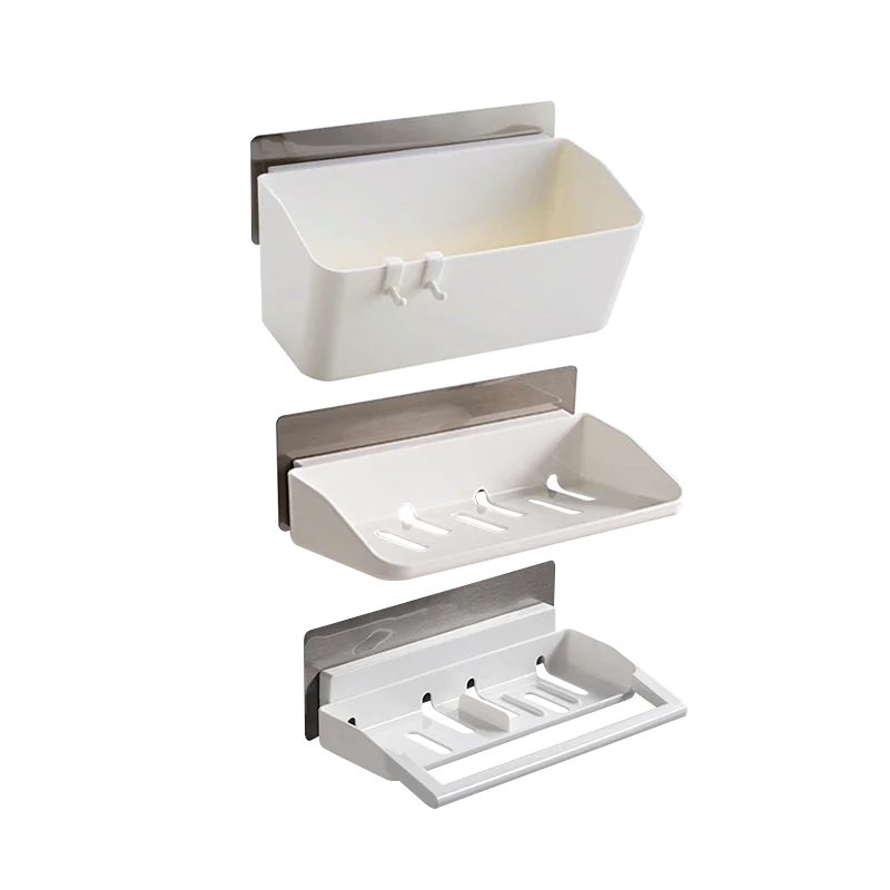 High quality Saving space wall mounted 3 pcs  plastic Fridge Storage Organizer Set bathroom Rack Shelves