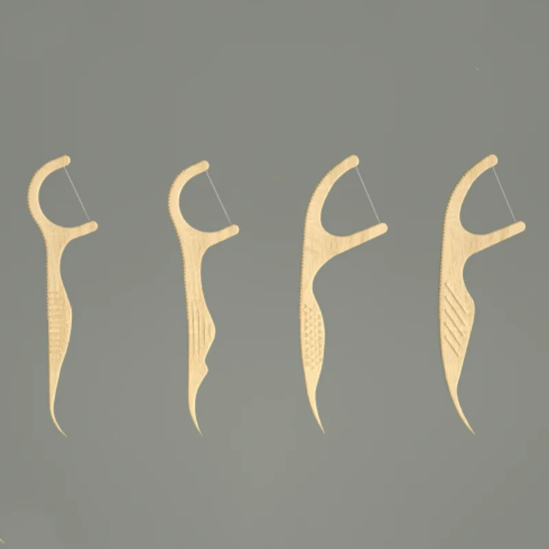 Biodegradable dental floss pick with OEM Logo packaging corn starch individually wrapped floss picks