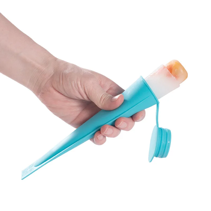 Hand-Held Diy Ice Cream Mold 8-Piece Popsicle Ice Cream Mold With Cover Color Silicone Popsicle Mold