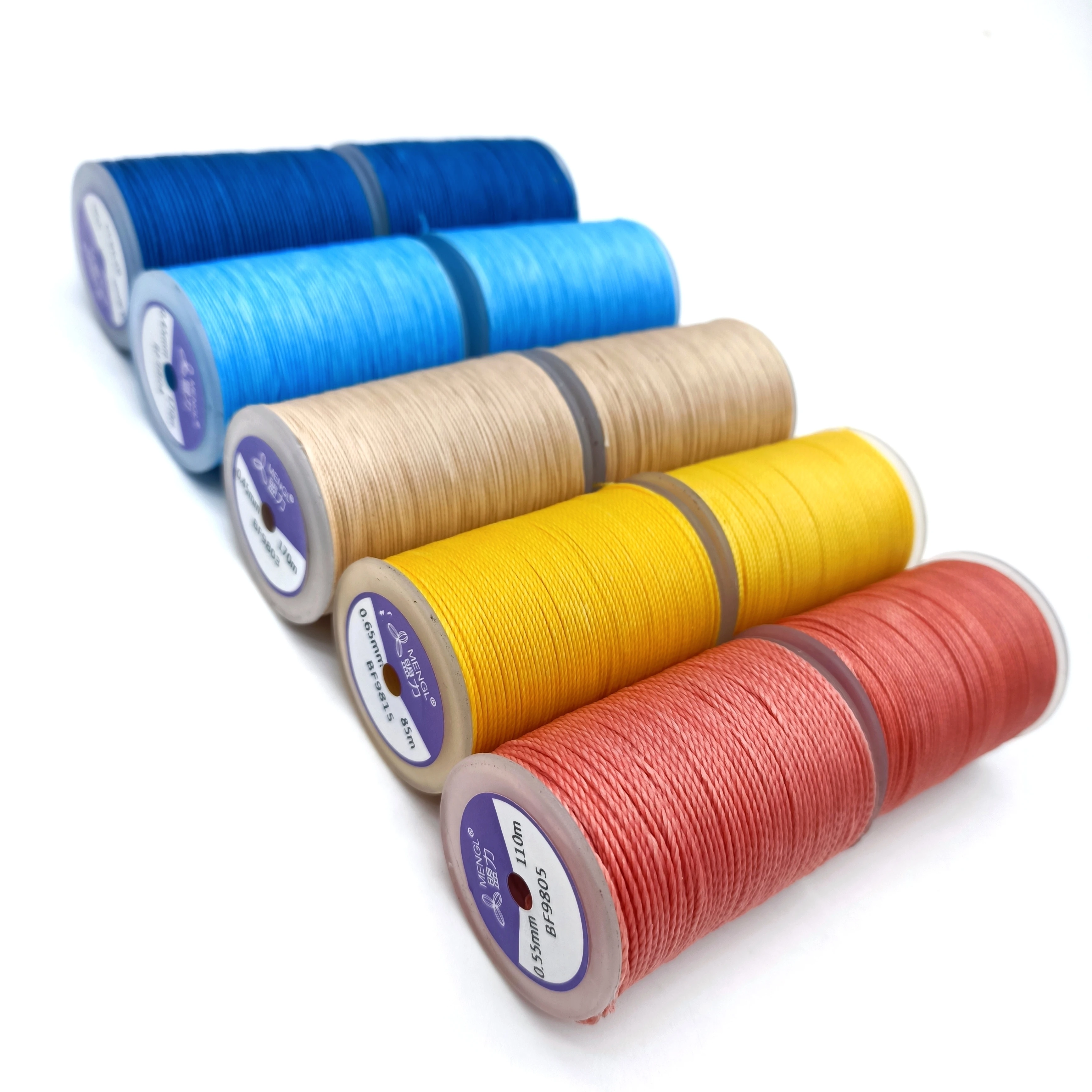100 polyester Terlenca 0.65 1mm Hilo Encerado Linea Redondo tejer zapato para coser cuero pulseras 0.8 round wax thread bracelet