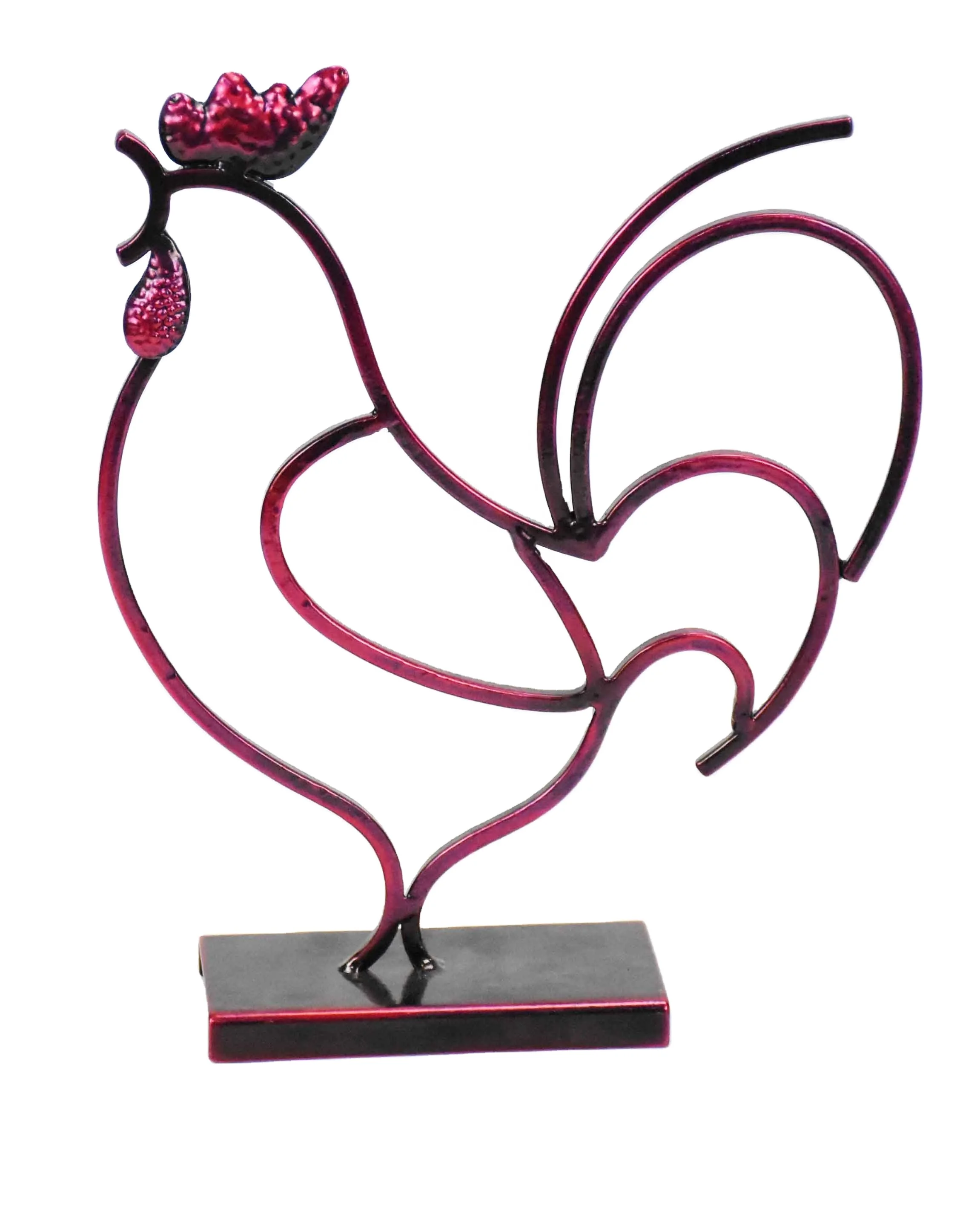 Modern Desktop Decor Metal Rooster Shape Home Decor  custom FREE SAMPLE metal Iron wire cock hen Desktop Home Decor  Rooster