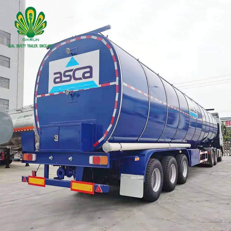 Asphalt road construction tanker semi trailer 6-inch butterfly valve unloading faster