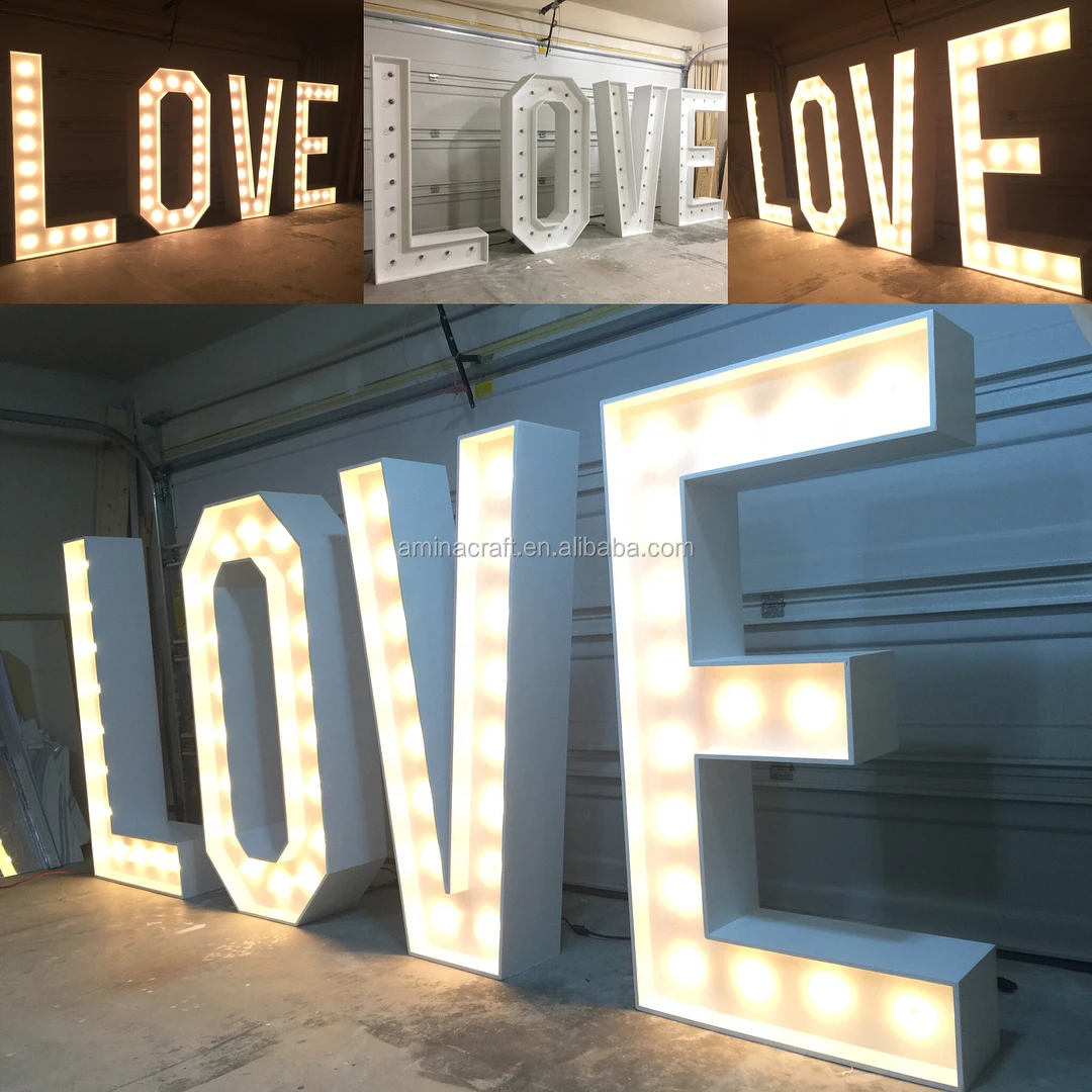 Amina Craft Alphabet 4ft Marquee Letters Love Letter LED Lights