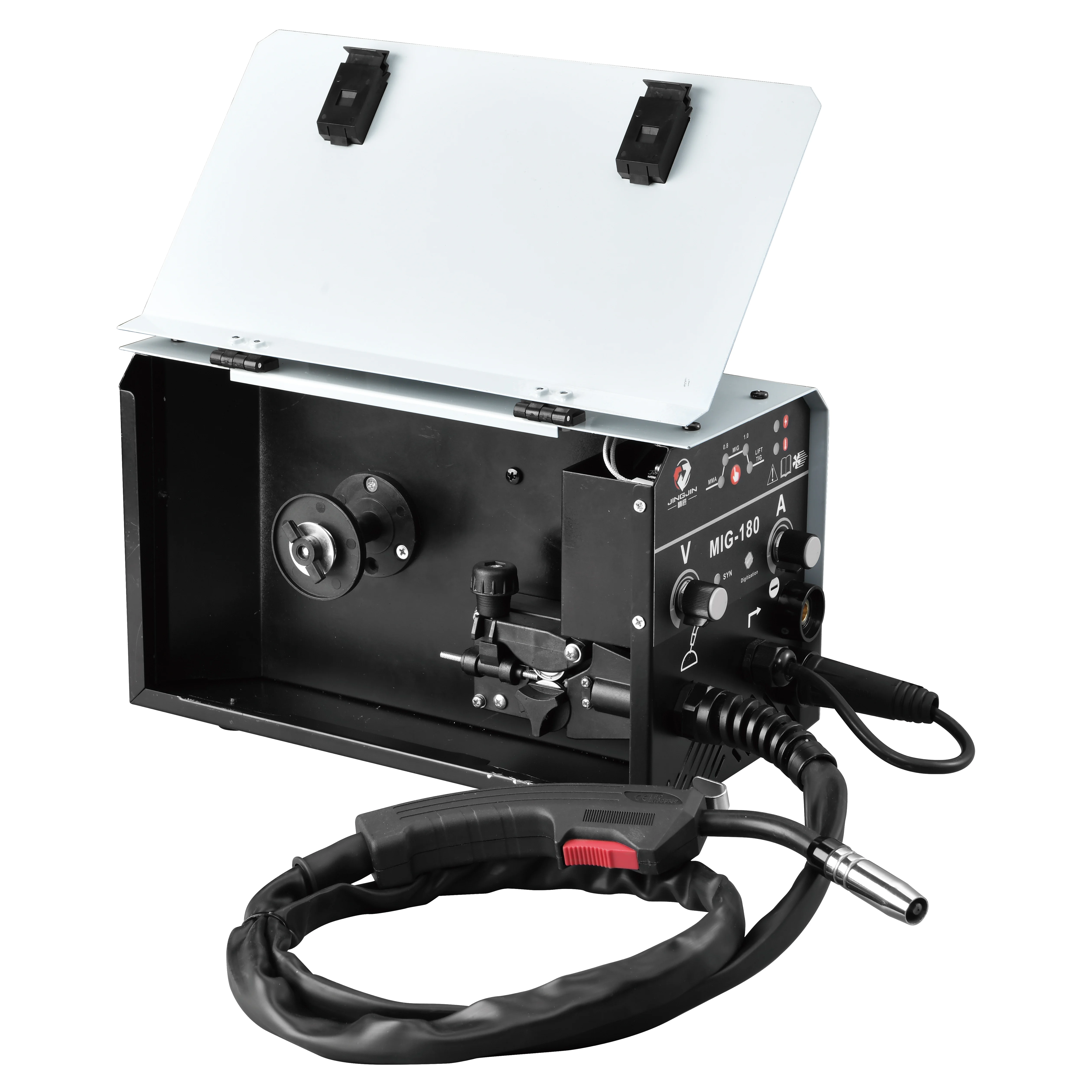 Многофункциональный удобный сварочный аппарат JINGJIN 110 В 220 В, мини-сварочный аппарат MIG/MMA/TIG, безгазовый сварочный аппарат mig