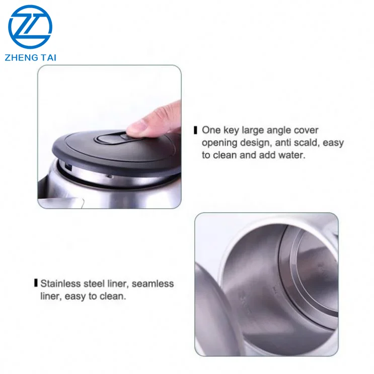 Electric kettle stainless steel OEM 1.8L cordless kettle from Chinese factory. Water/tea/coffee