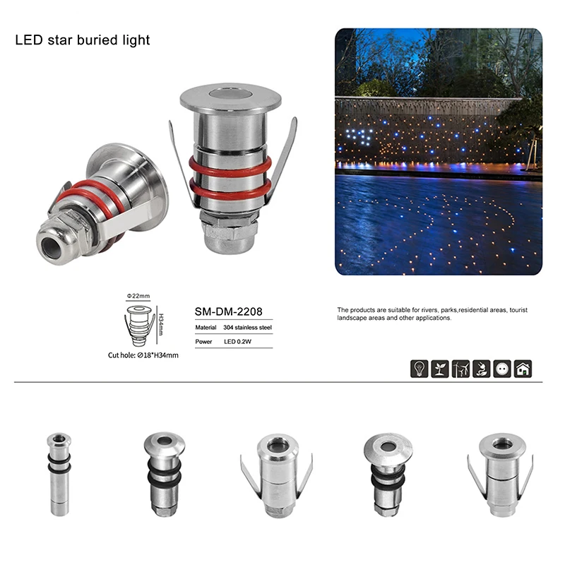 floor spotlight 220v floor 30mm deck stair step foot bridge 1w outdoor landscape led spotlight inground light with dali dimmable