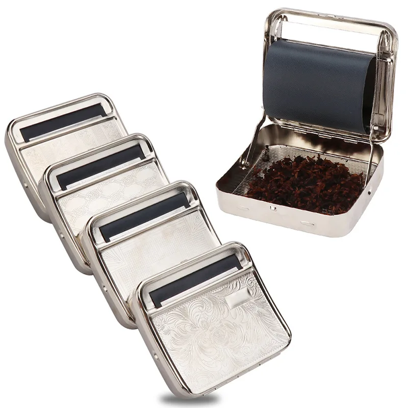 Hand-Rolled Tobacco Dry Herb Semi-Automatic Metal Cigarette Case