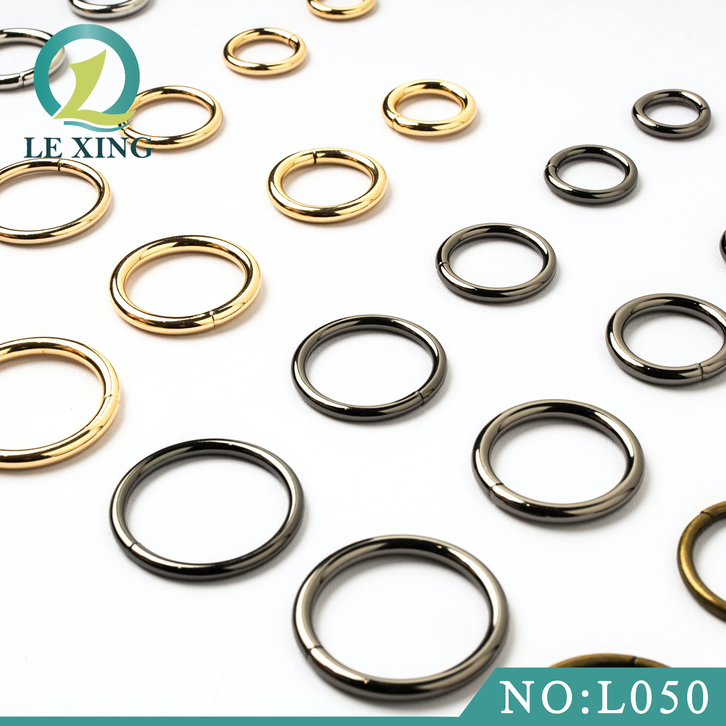 
custom spring metal zinc alloy colored handbag hardware round o rings 