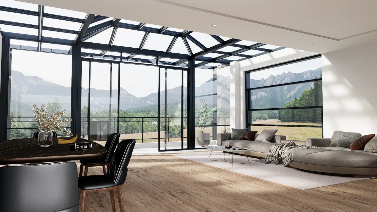 conservatory solarium portable retractable aluminum free standing sunrooms glass houses kit windows