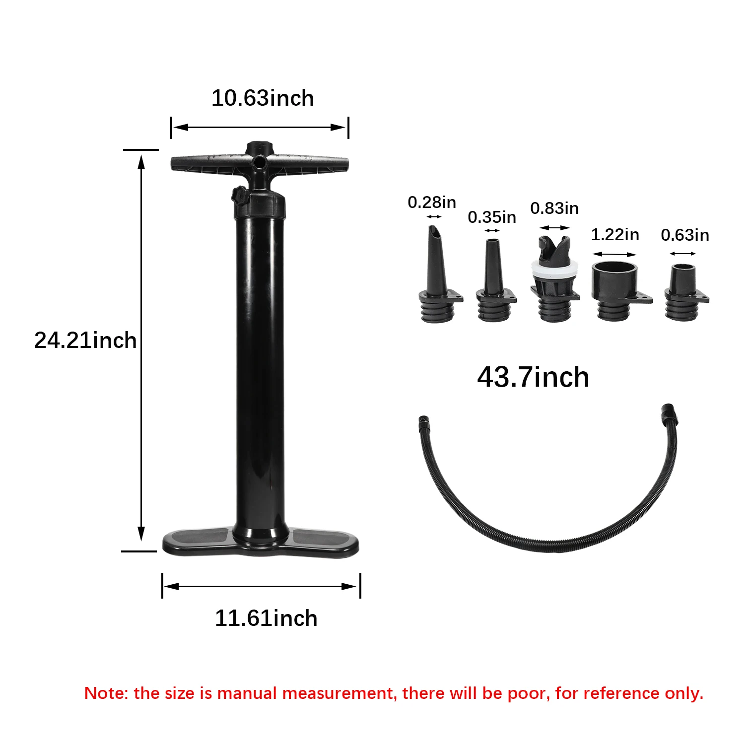 High pressure Quick-Fill Design Dual-Action manual hand air pump for inflatable surfboard