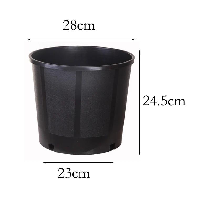 Durable Outdoor Black Pp Plastic Injection Molded Nursery Plant Pots Container for Succulents Cuttings Transplanting Home Garden