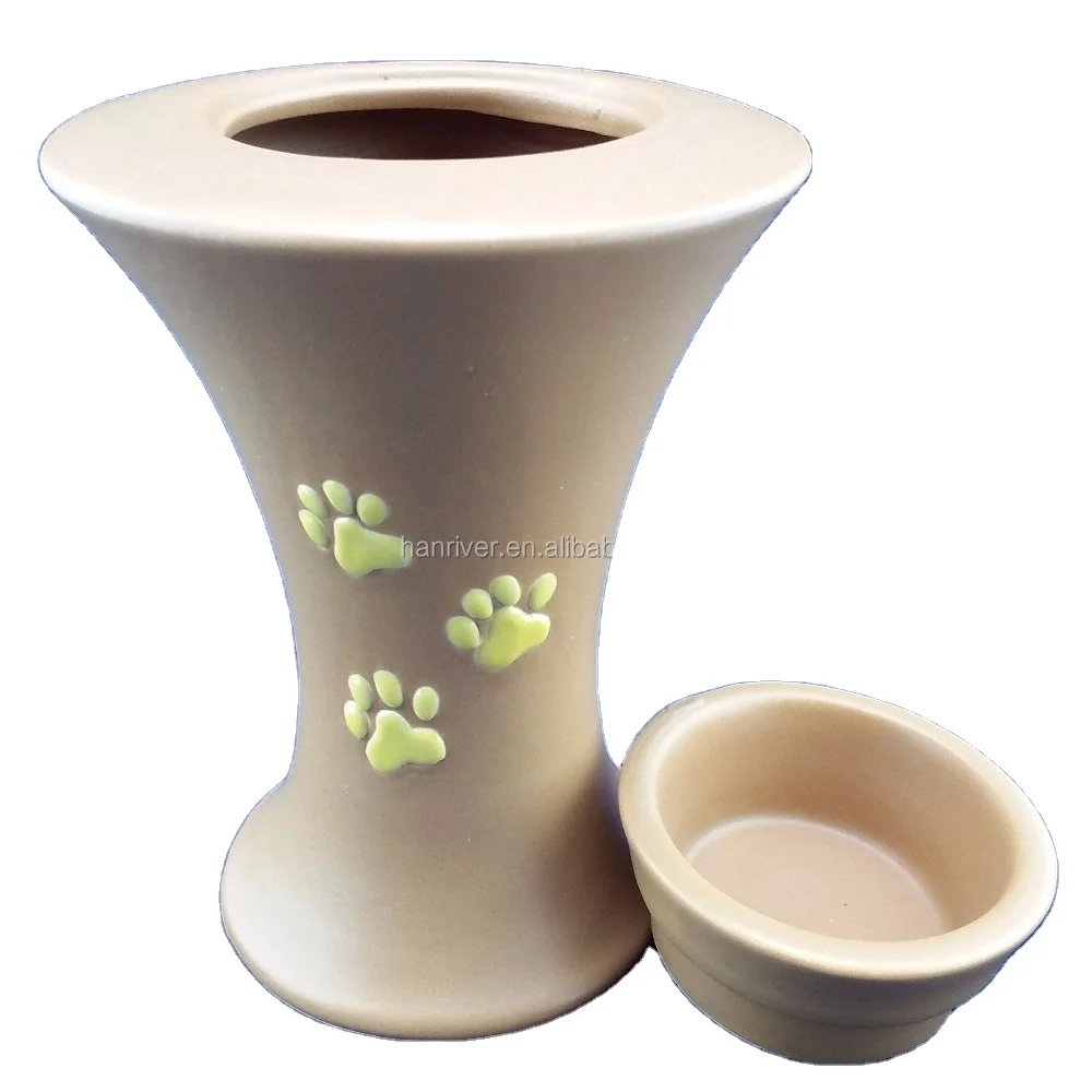 Best selling unique pet casket application cremation urn with hand paint paw marks