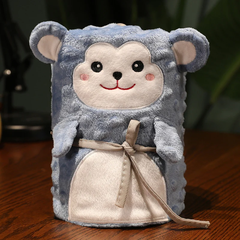 Cartoon animal baby blanket gift dinosaur roll blanket Foldable Pattern Carpet Soft Bath Towel For Baby Kids