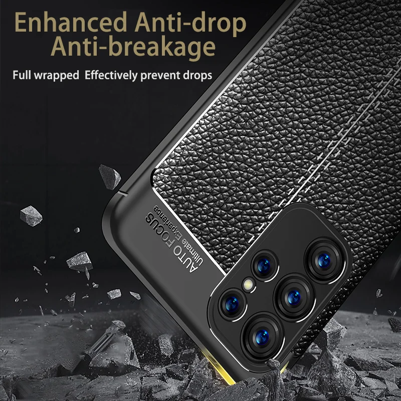 Good Quality Light Luxury Premium Lychee Grain PU Leather Cover Case For Samsung S23 Pro Ultra Business Phone Case