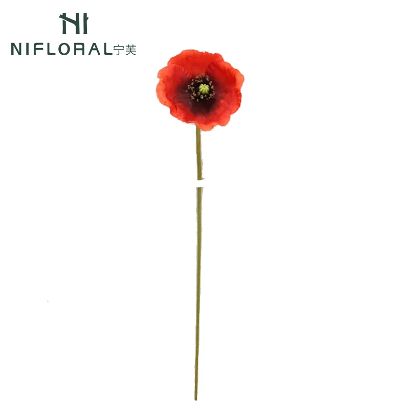 Nifloral Wholesale Cheap Price 68CM New Design Silk Poppy Flower Artificial Poppy  Fake Flowers