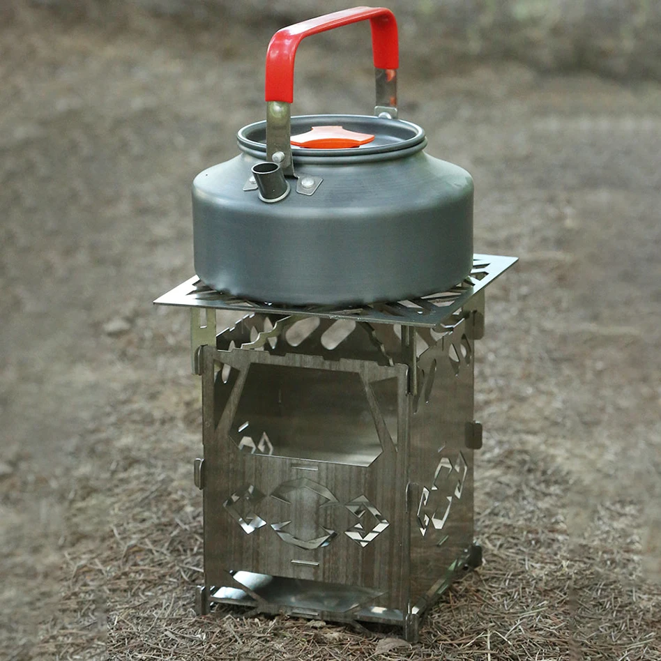 Mini Hot Sale Backpack Folding Portable Stainless Steel Outdoor Camping Firewood Alcohol Stove