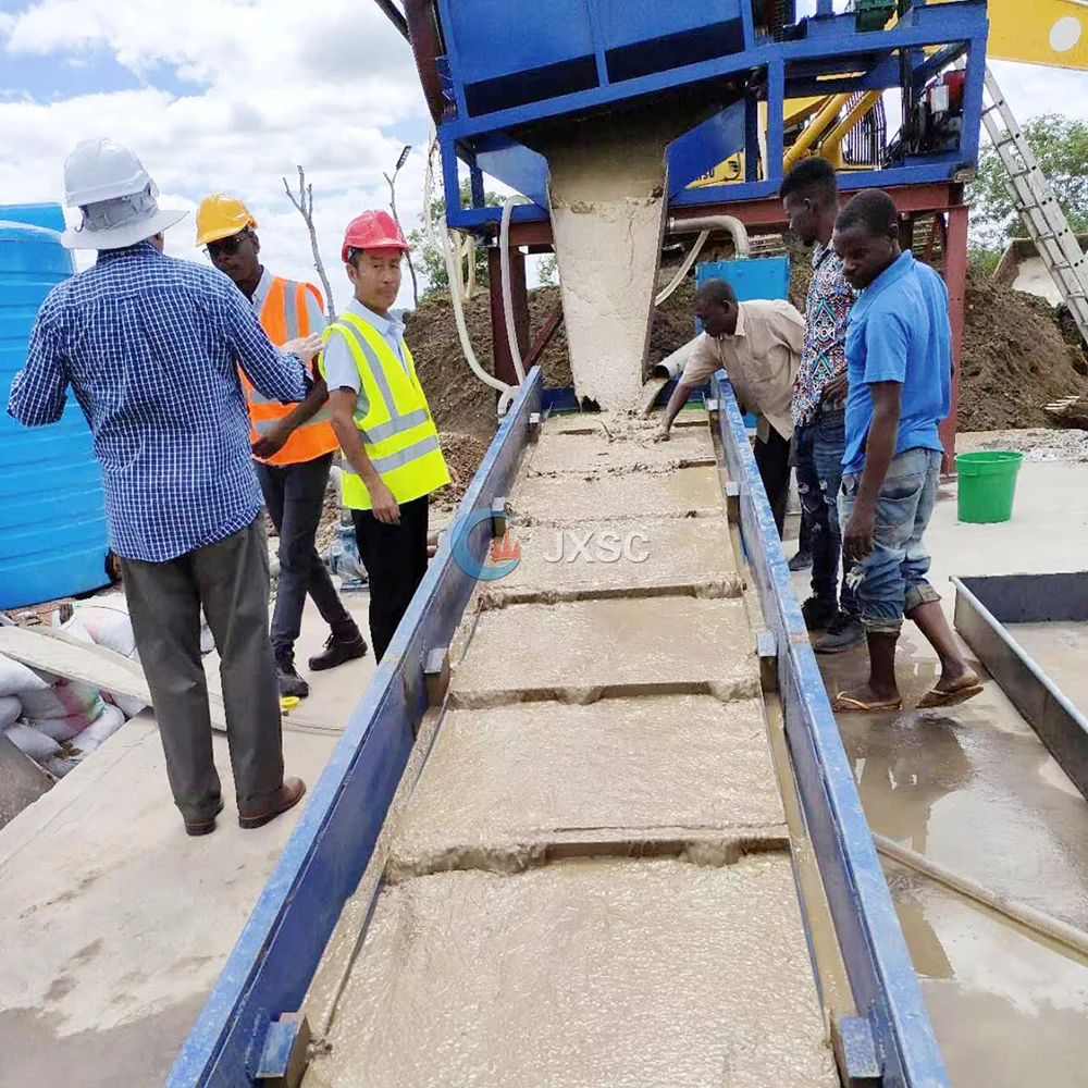 50TPH JXSC Factory Coltan Tin Mining Separator Process Diamond Gold Washing Trommel Scrubber Machine