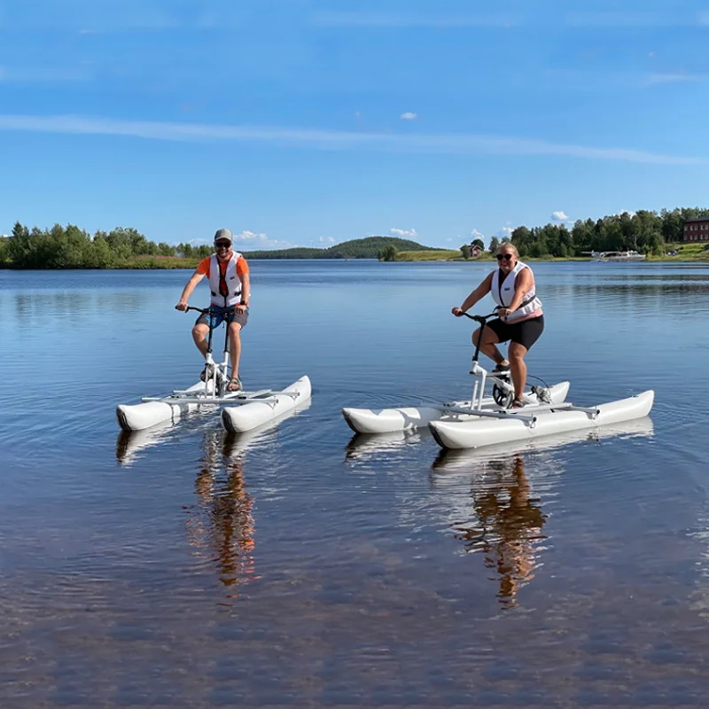 New inflatable round double pontoon stable wind resistant controllable speed lightweight aluminum alloy water bike