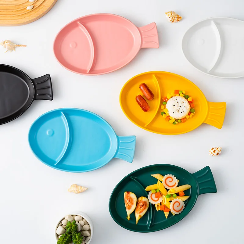 Microwave safe Ceramic Tableware Creative Plate Fish Shaped Dish Delicate Seafood Plate Sashimi Storage Plate