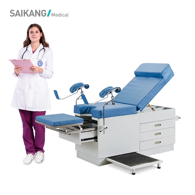 A048 Безопасный 2 функция медицинский светодиодная Операционная кушетка ручная Больничная поставок в гинекологических заболеваний стол со шкафом