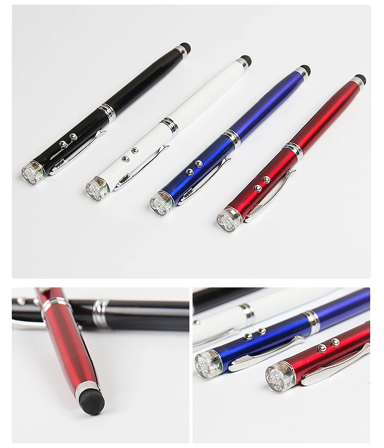 5in1 LED Pen Ball Laser Pointer 395 UV Light Torch Flashlight Touch Screen Ballpoint for iPad iphone Samsung Tablet capacitive