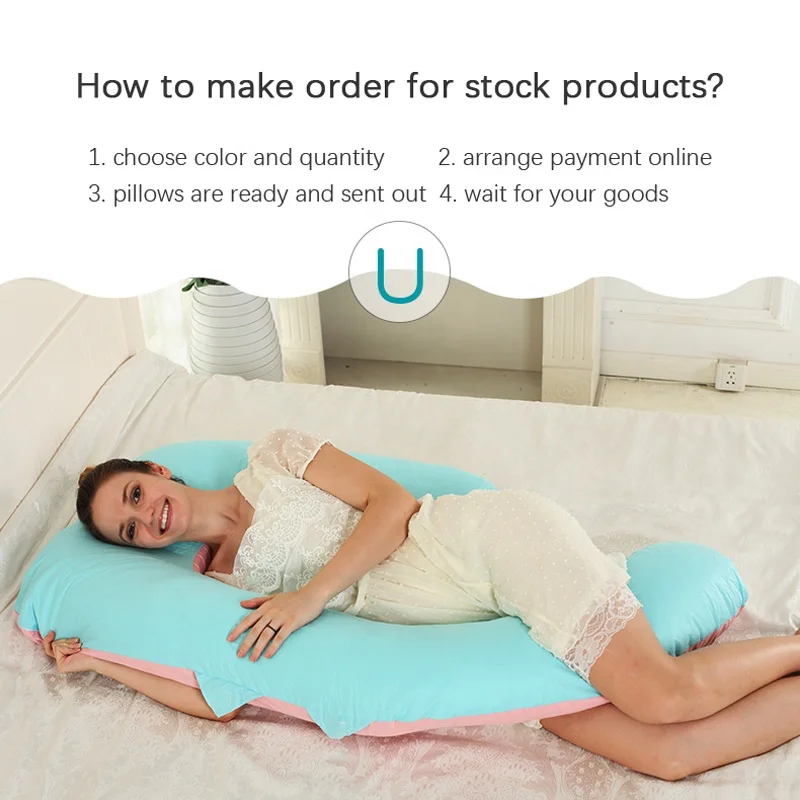 
wholesale newborn baby nursing side sleeper support U shape body oversized pregnancy maternity pillow 