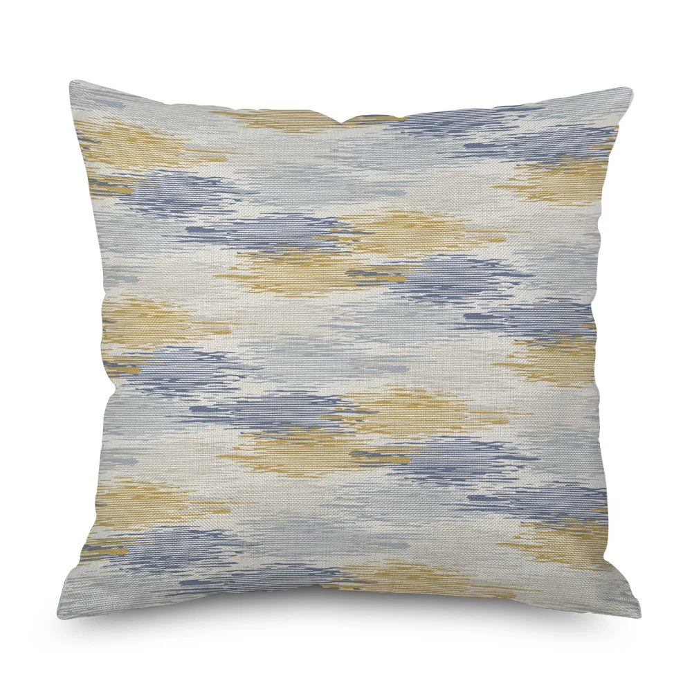 Geometric Linen Pillowcase Square Decorative Pillows Case for Sofa Bedroom Cushion Covers 45*45cm