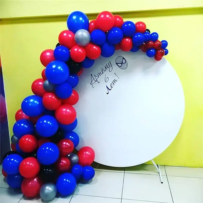 Red Blue Black Balloon Arch Garland Kit101 Pcs Matte Red Black and Royal Blue Latex Balloon for Super Spider Hero Party