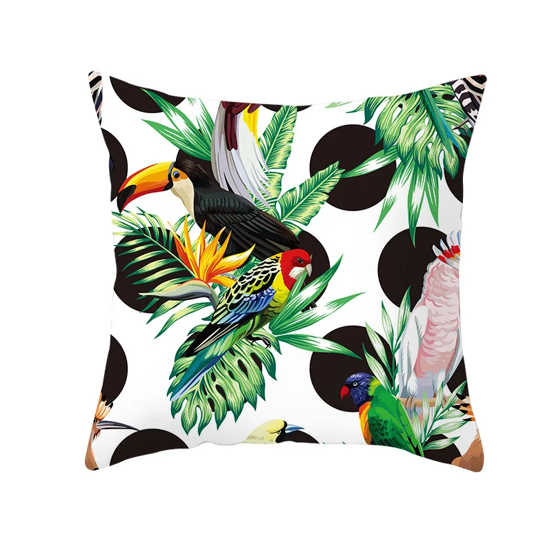 Производители тропических листьев животных 45*45 декоративная наволочка для подушки, домашний декор дешевая наволочка из полиэстера и льна/