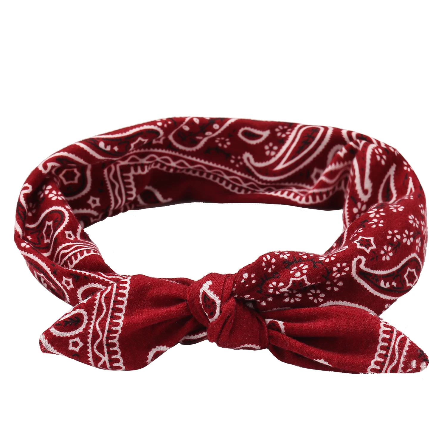 Rabbit ear knotted elastic hair band 6-color elastic headband steel wire fixed female hair accessories