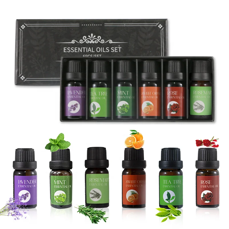 100% natural organic Essential Oils 6 Premium Grade Fragrance massage essential oil sets