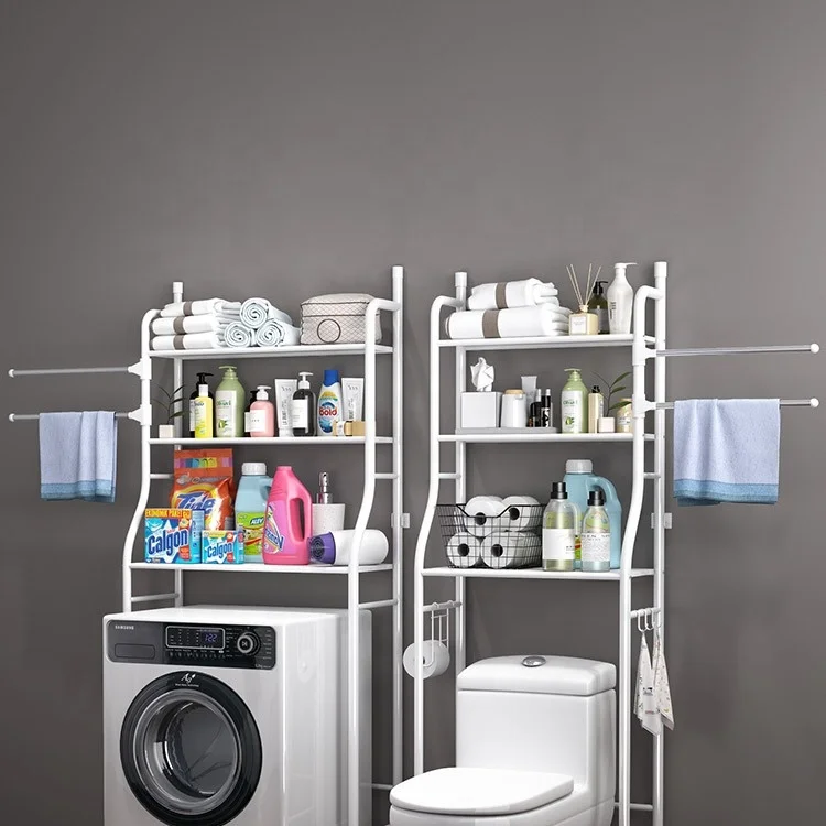 Adjustable Toilet Storage Rack Rare Bathroom Shelf Washing Machine Shelf TSR238