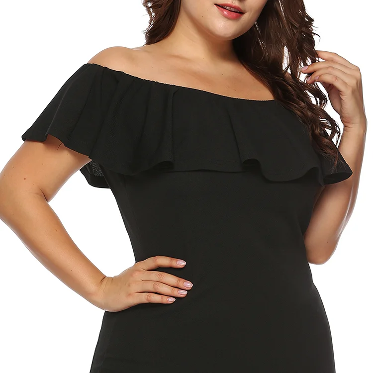 
2020 New Design Casual Women Flounce Design Sexy Dress Skirt Suit Dresses Summer Loose Square Collar Chiffon Plain Dyed Adults 