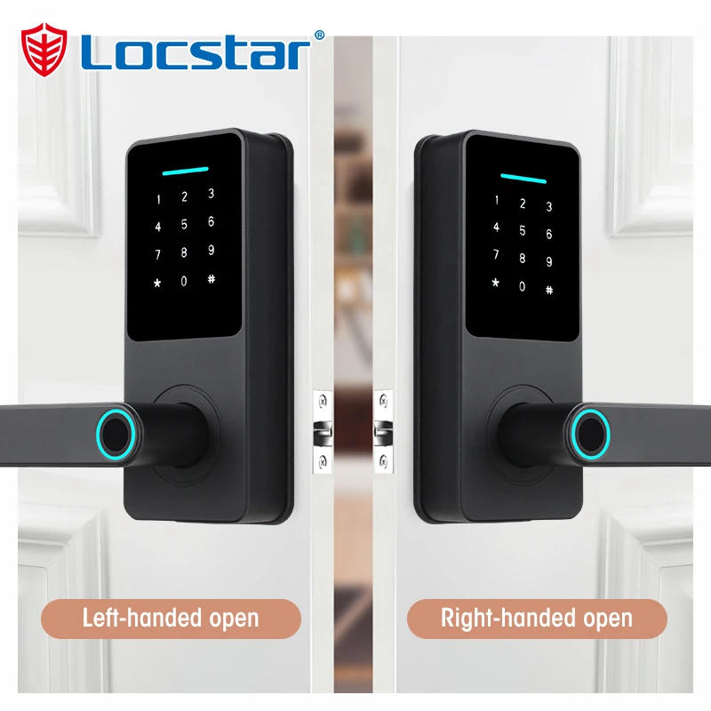 Locstar New Hardware Key Fingerprint Ble Ttlock Cylinder Factory Mortise Bedroom Wifi Sliding Door Smart Lock For Lock