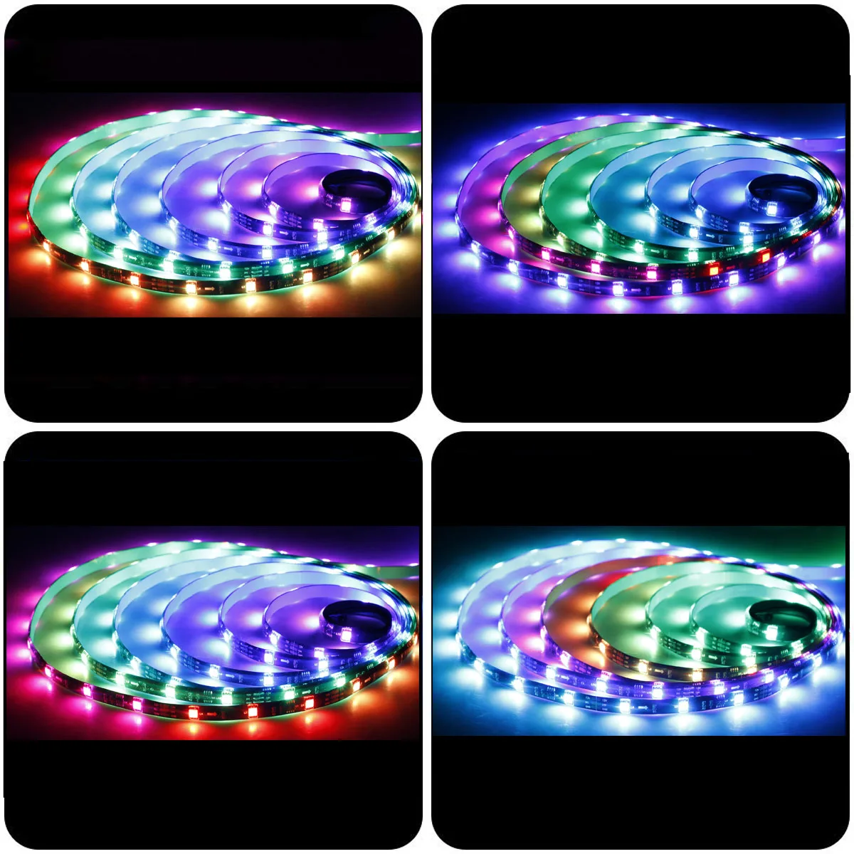5050 5M 150LED 12V Full color  dream color LED Strip Lights  with 44 key Remote,RF Receiver And  power adapter