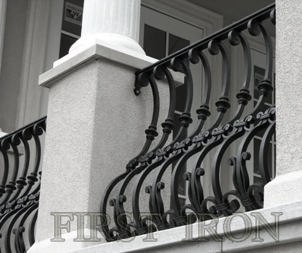 Vintage wrought iron outdoor railing, balcony railing design, porch iron railings