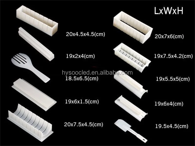 11 Pieces No Stick Professional Sushi Making Kit Eco Friendly Kitchen Tray Customized Tools Box Logo Packing Unit Pcs