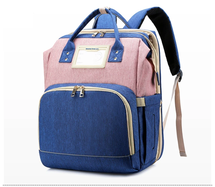 2021 custom new style diaper bag backpack with travel bassinet Diaper Bag Backpack with Mosquito Net Foldable Baby Bed