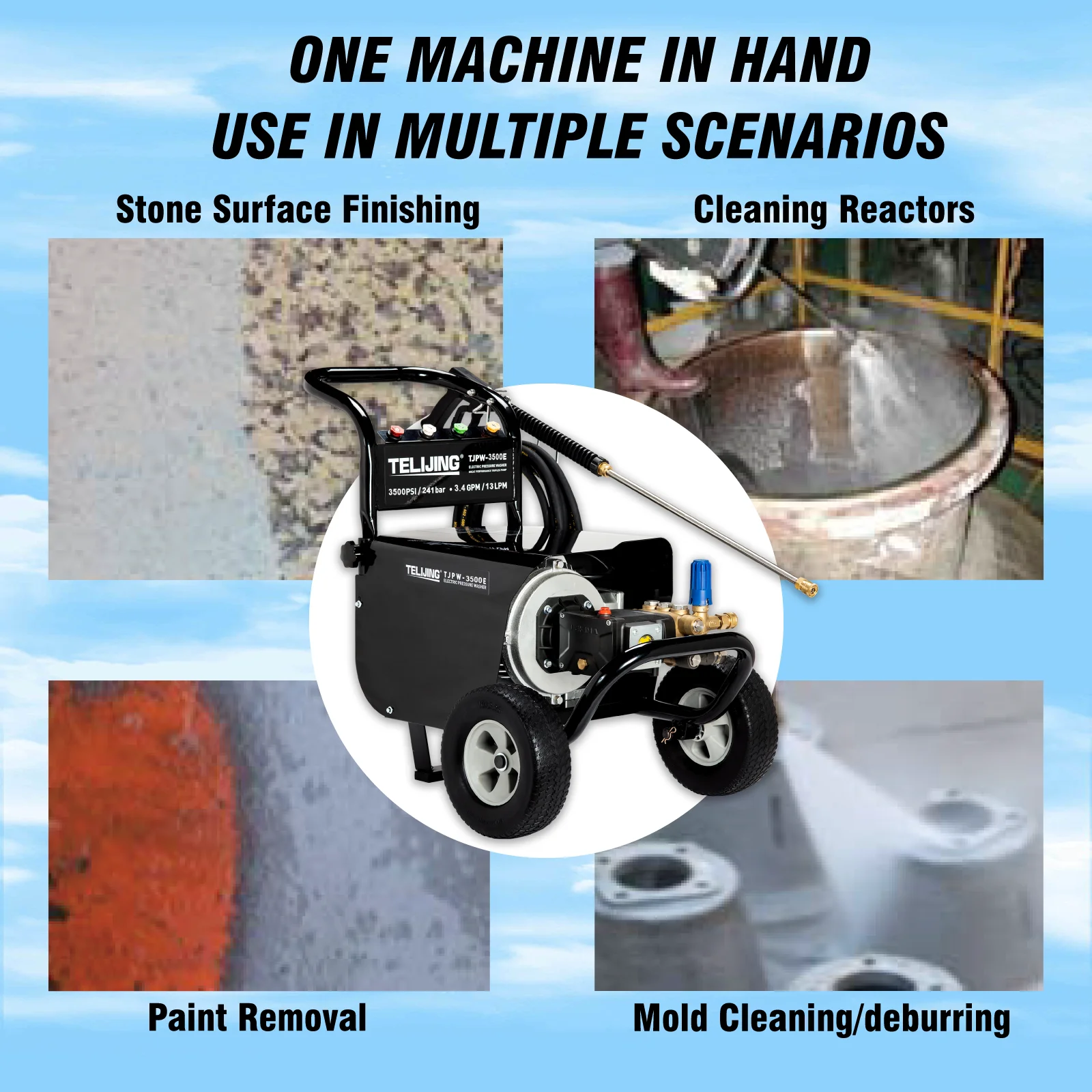 High Quality Portable Electric High Pressure Washer 3500PSI/241bar 380v 50hz For Car and Paint Removal and Mold Cleaning